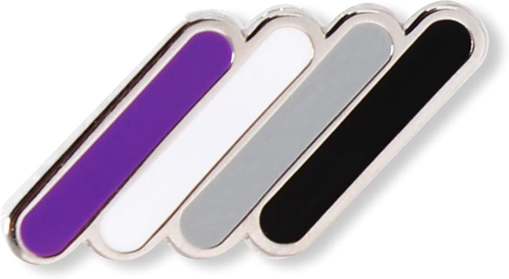 Asexual pride colors pin.