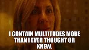 The 13th Doctor (Jodie Whittaker) saying "I contain multitudes more than I ever thought or knew" from the episode "The Timeless Children"