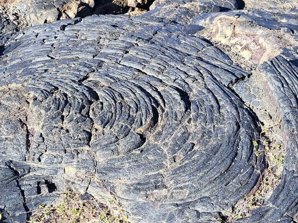 A spiral formed out of cooled lava