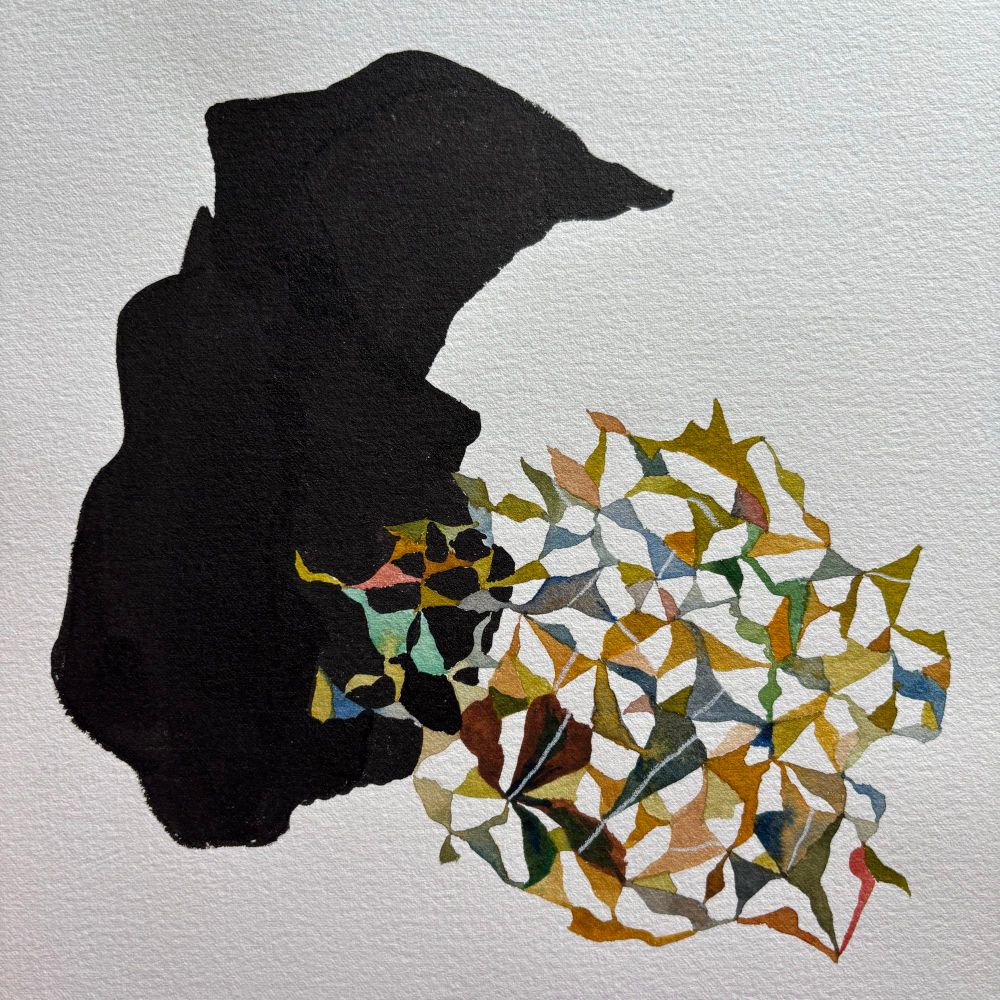 You personally painted this seven or eight years ago, remember when you did that? It’s a black abstract blob and a colorful membrane blob and they’re intersecting