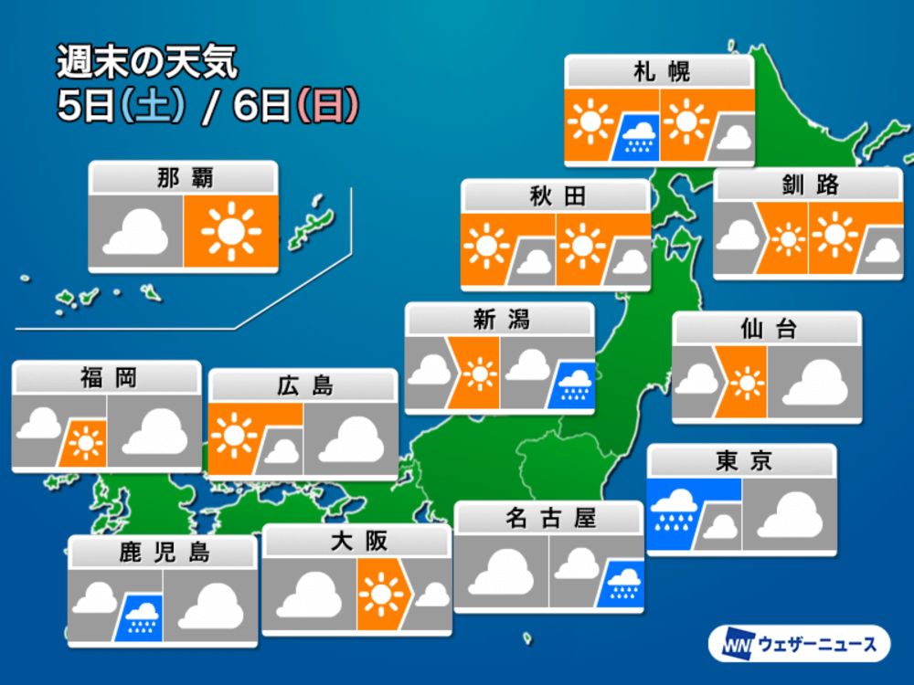 週末は秋雨前線が南海上に停滞　雨は小康状態も太平洋側ほど心配