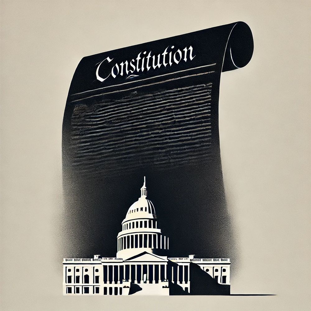 Image of the U.S. Capital with the Constitution in the background. 