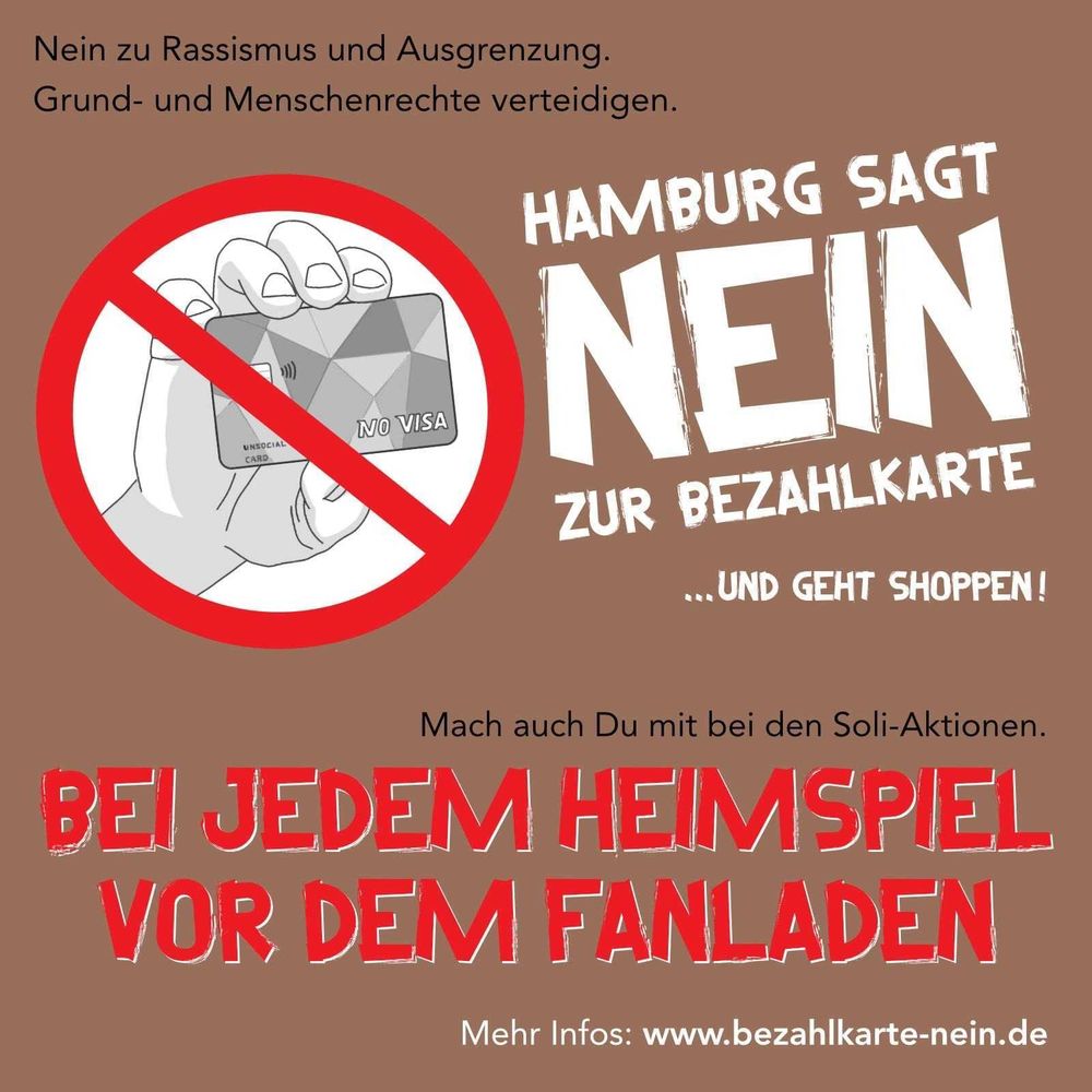 Ein Flyer der Initiative „Hamburg sagt Nein zu Bezahlkarten“ 