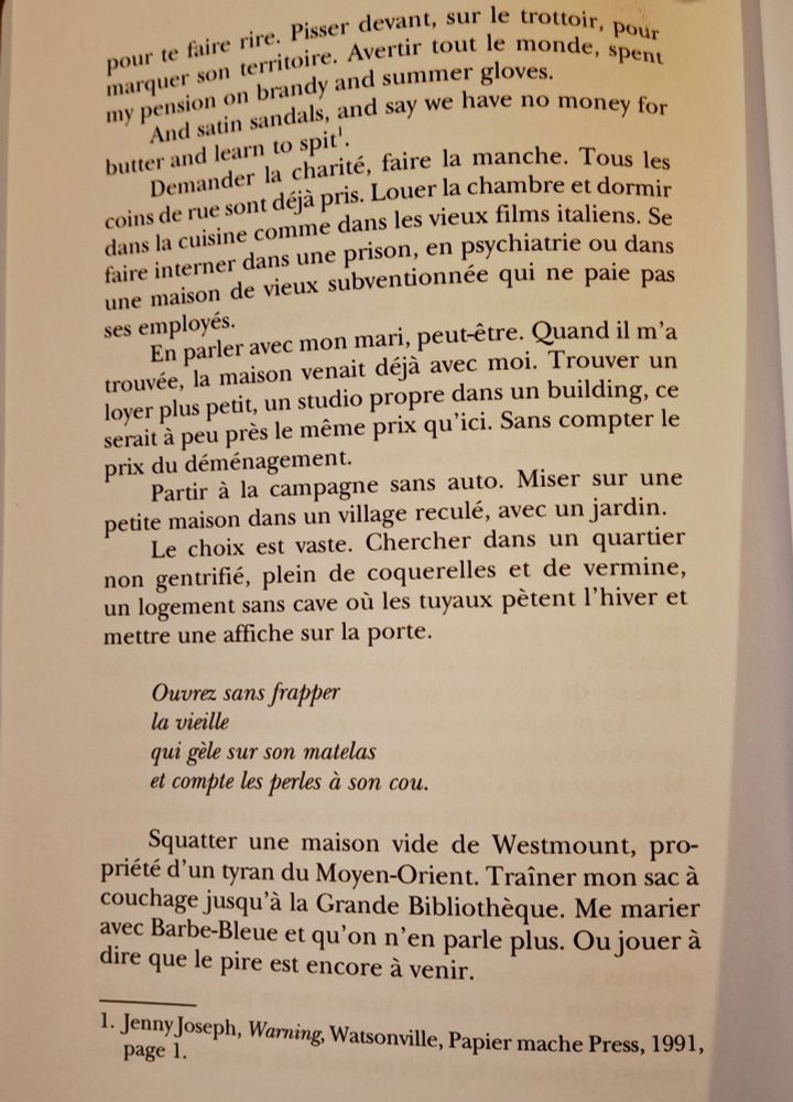 Texte du chapitre 33 du roman Au beau milieu, la fin, de Denise Boucher, 2e page 