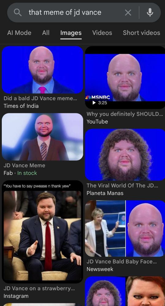 Google images of the search “that meme of JD Vance”