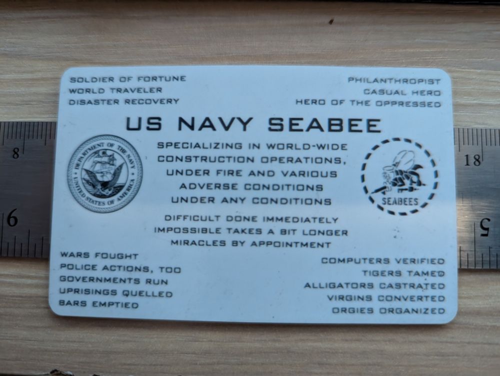 Former US Navy Seabee.  1993-2001 #nmcb40 #31ncr #nitc