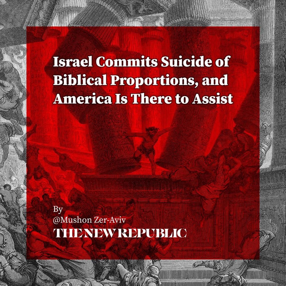 Israel Commits Suicide of Biblical Proportions, and America Is There to Assist