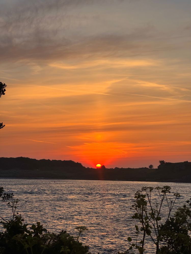 Beautiful orange sunrise sky 