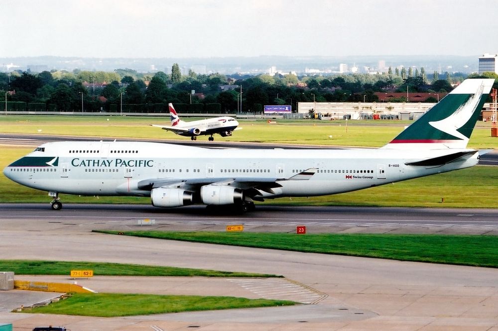 A Cathay Pacific plane.