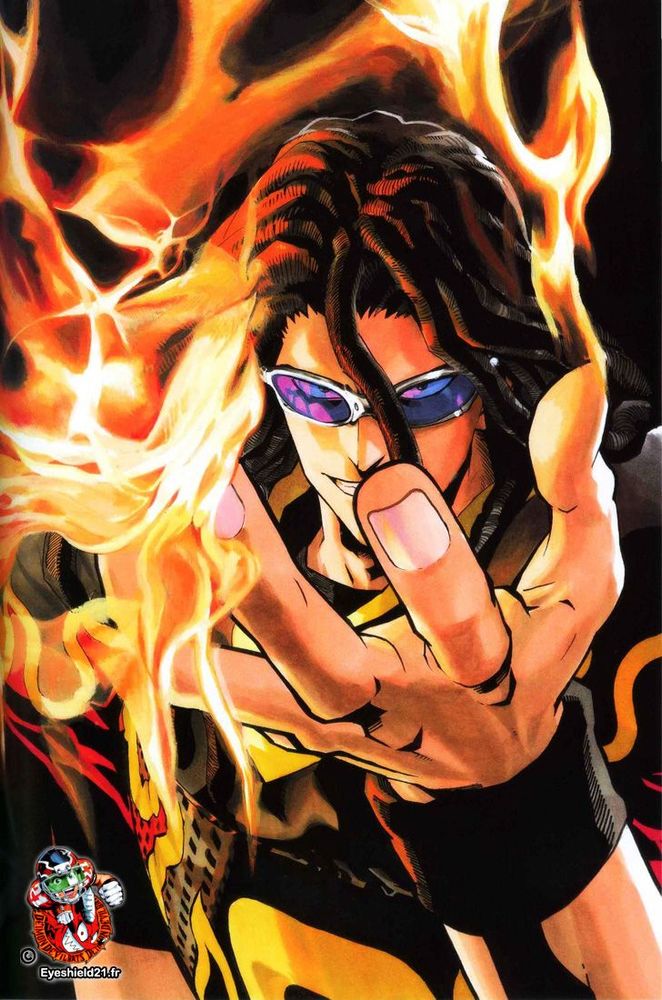 illustration of Kongo Agon with fire on his fingertips