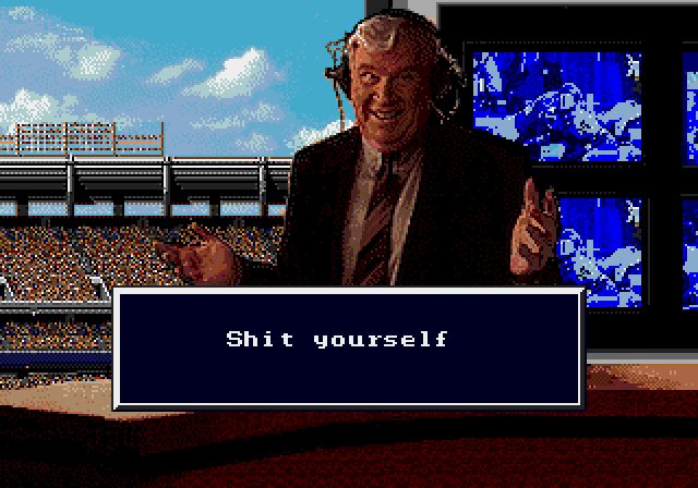 John Madden, from the hit video game series “Madden,” is imploring the player to shit themselves. 