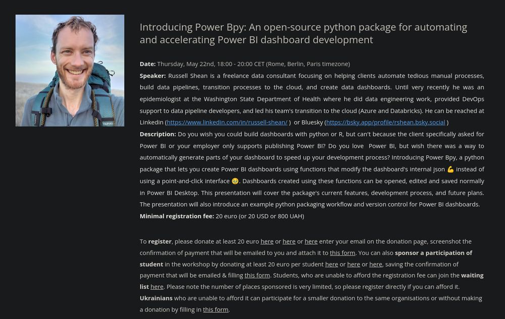 Screenshot of the talk announcement. To read the text, please visit the following link: https://sites.google.com/view/dariia-mykhailyshyna/main/r-workshops-for-ukraine#h.sj6g2dwadp0k