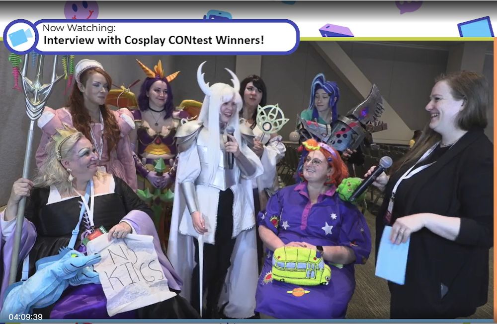 interview with cosplay contest winners screenshot of the twitch steam live.