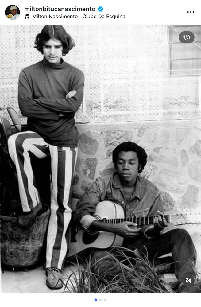 Print do post do Milton Nascimento no Instagram sobre o falecimento do Lô Borges