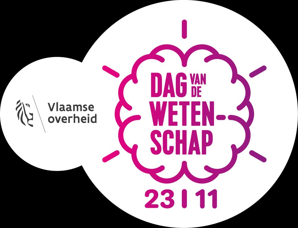 logo Dag van de Wetenschap met de steun van de Vlaamse Overheid