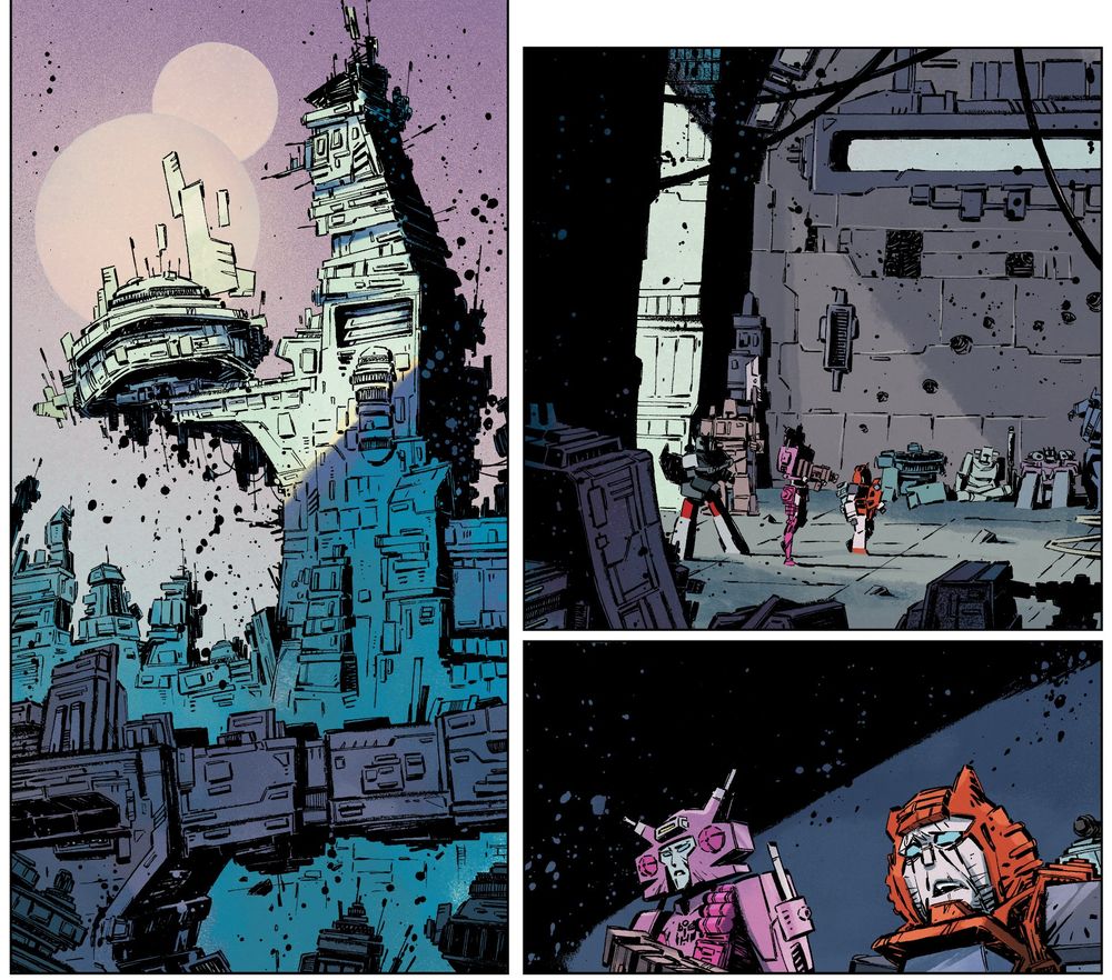 Autobot Transformers enter their base on Cybertron