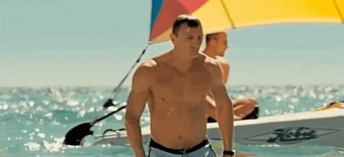 Daniel Craig emerging from the water in Casino Royale