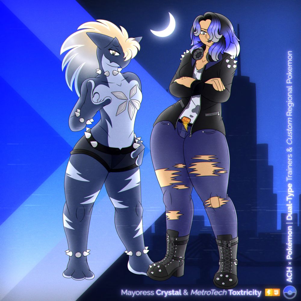 Crystal as a Electric/Fighting type gym leader from the MetroTech region.

Heavy credit to my beloved, Crystal, for the background.

FYI: MetroTech is the fictional city our ocs are originally from -- which is heavily based on our home city, NYC -- in this AU, it's their region.