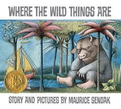 Book cover for Where the Wild Things Are, story and pictures by Maurice Sendak.