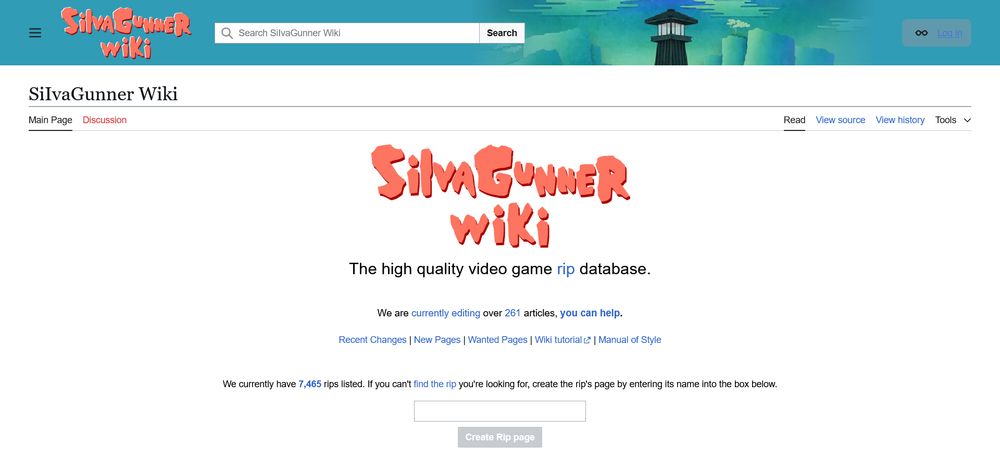 A screenshot of the front page of the new SiIvaGunner Wiki