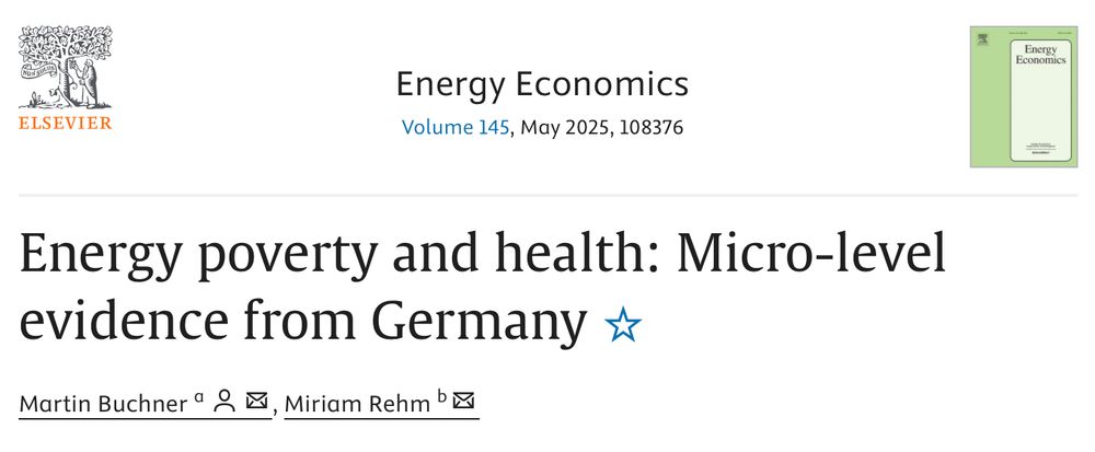Screenshot showing the heading of the paper titled 'Energy poverty and health: Micro-level evidence from Germany'