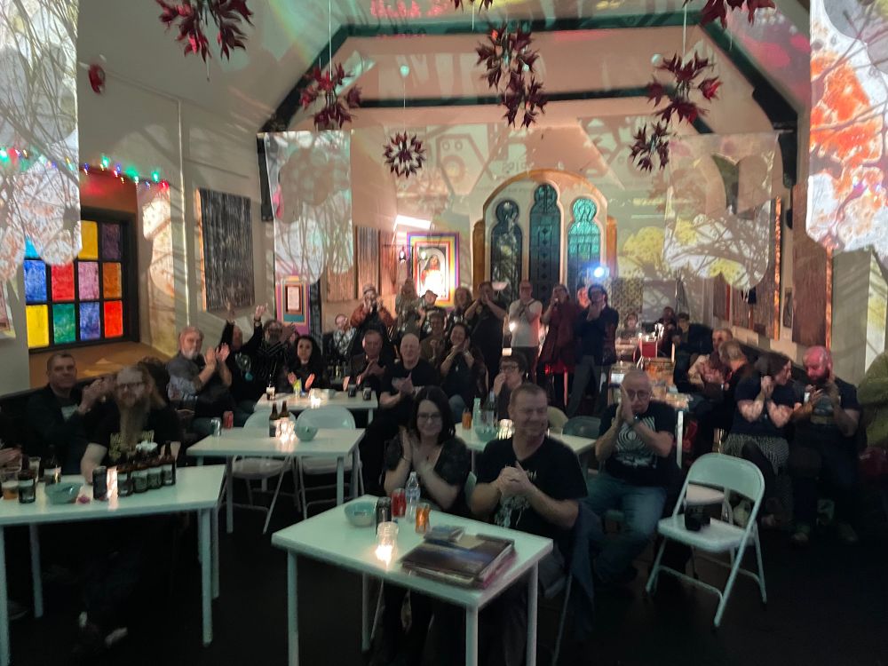 Photo of the audience of Lines of Silence’s set at the Switched On festival in Whitby, November 2025