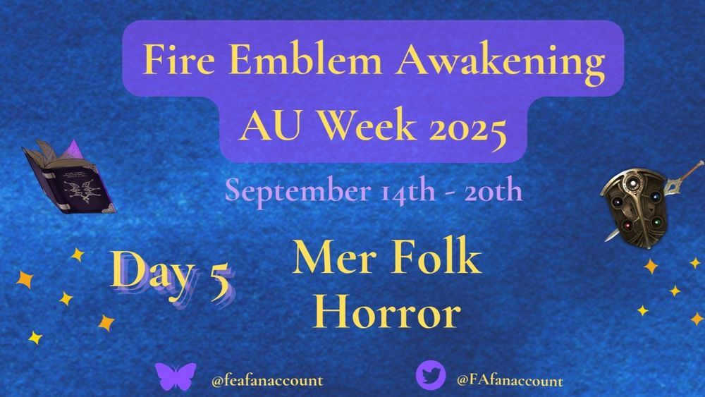 Fire Emblem Awakening AU Week 2025
September 14th - 20th
Day 5
Mer Folk / Horror

Bluesky @feafanaccount 
@FAfanaccount Twitter
