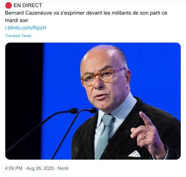 Le gros crâne chauve de Bernard Cazeneuve qui va réunir les militants de son parti pour leur dire des trucs de droite.