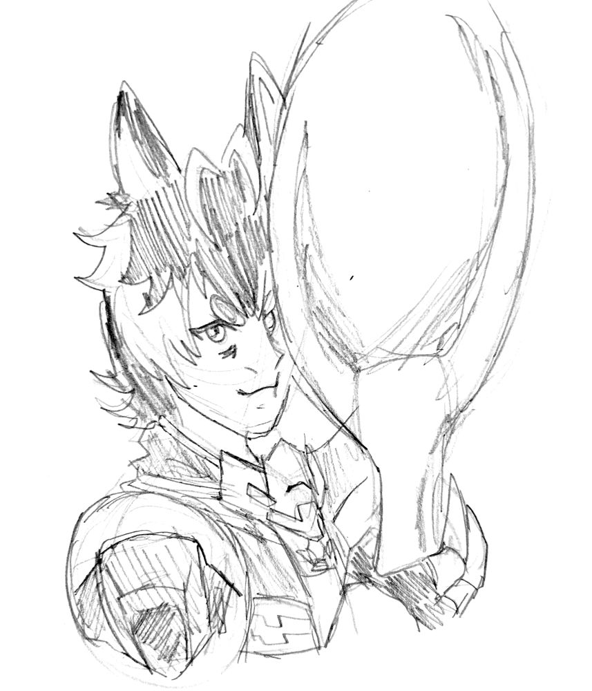 Gundam Barbatos gijinka with a giant spoon