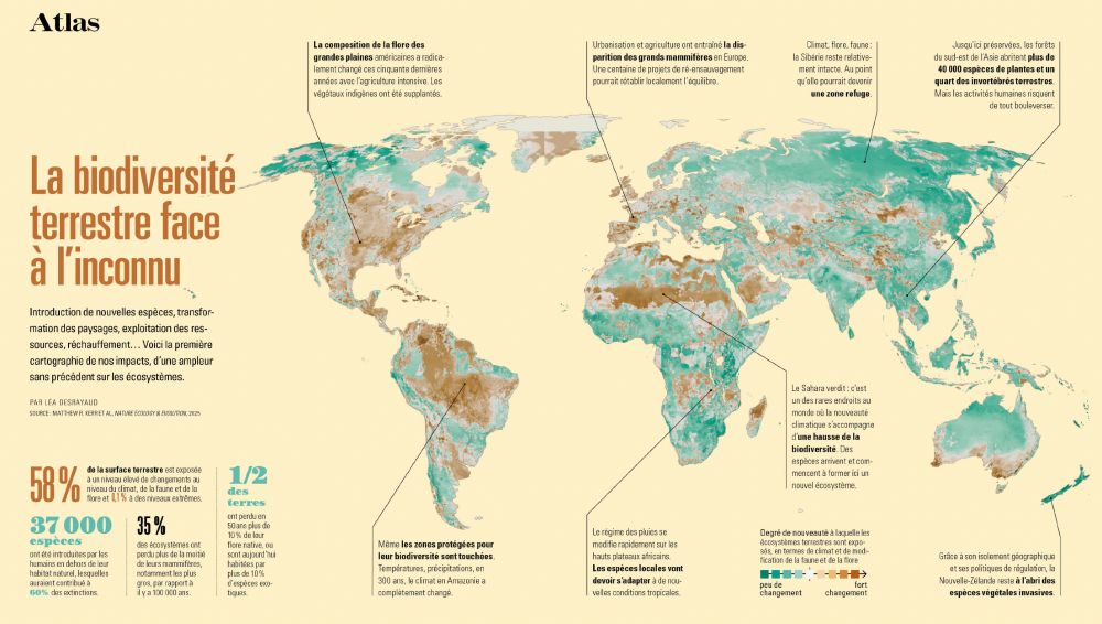 de la surface terrestre est exposée à un niveau élevé de changements au niveau du climat, de la faune et de la flore. C'est la rubrique atlas du magazine d'actualité scientifique epsiloon.