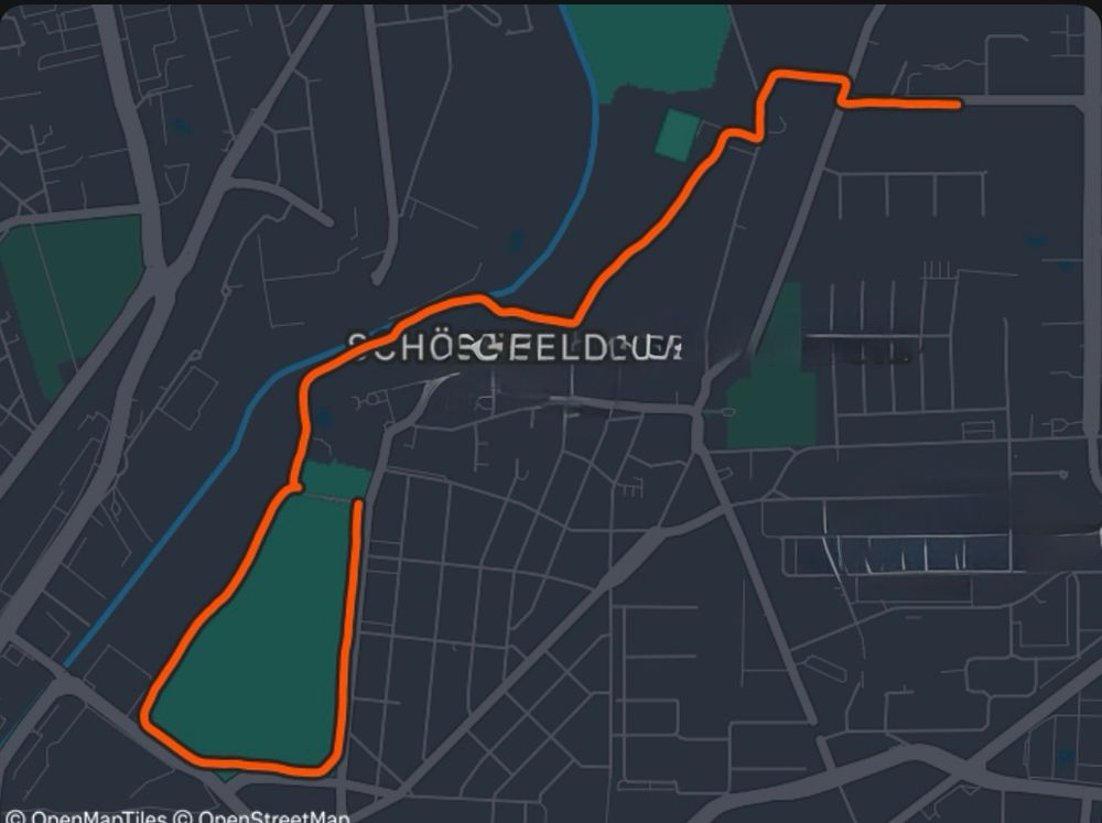 Laufstrecke auf Karte 