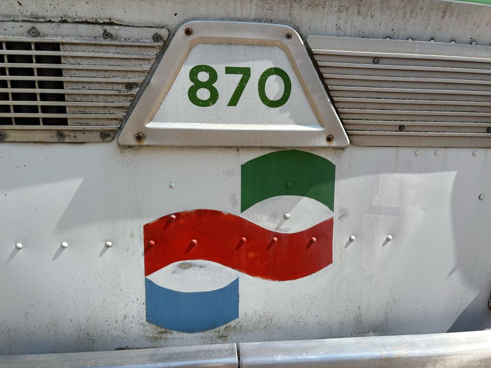 Painted logo on bus.