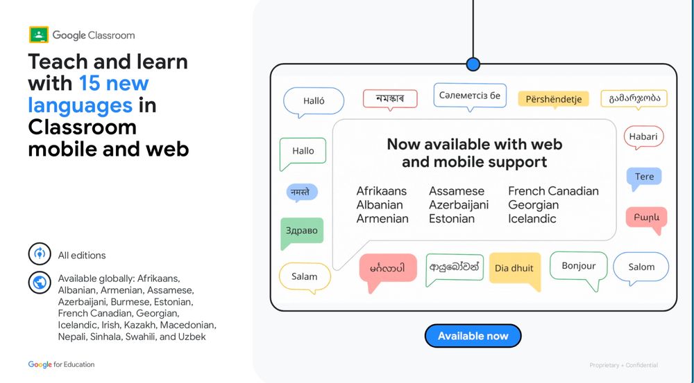 Teach and learn in 15 New languages