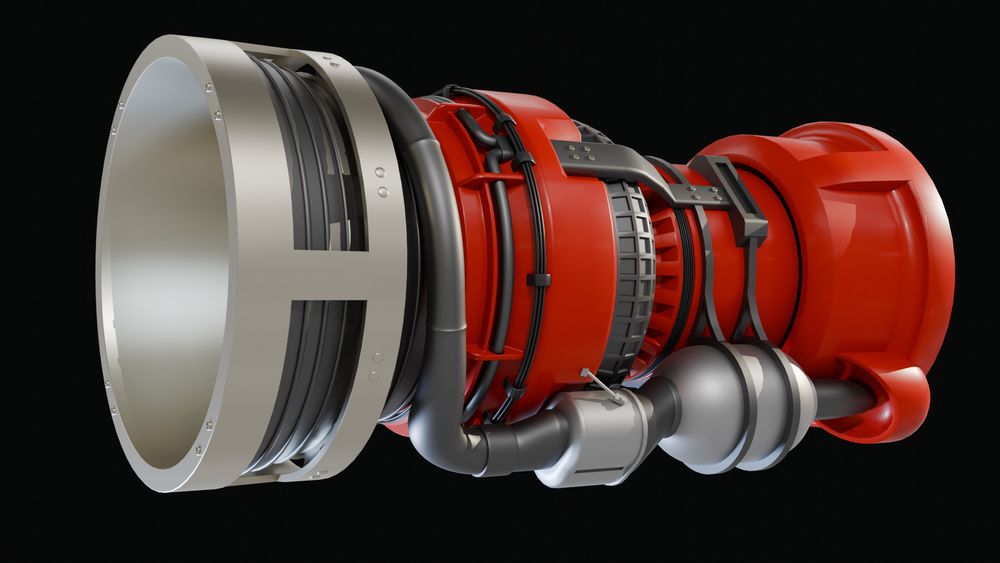 3d render of a rocket engine