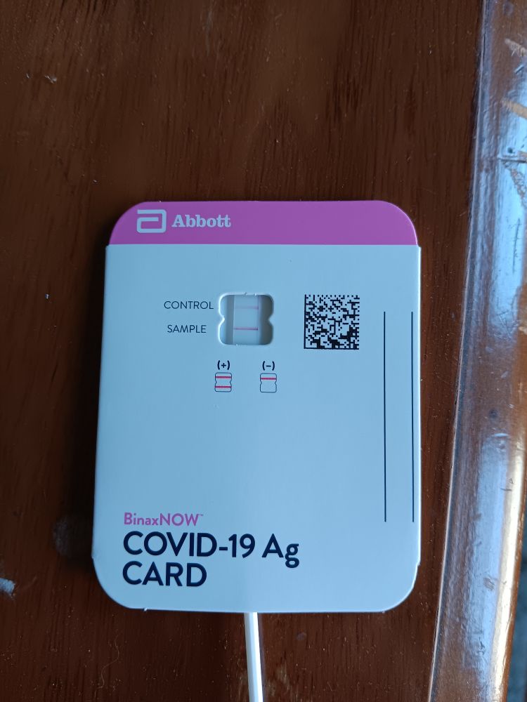 Positive COVID test on a table