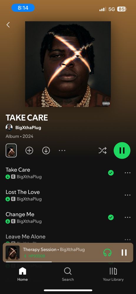 BigXthaPlug’s Take Care album screenshot from Spotify