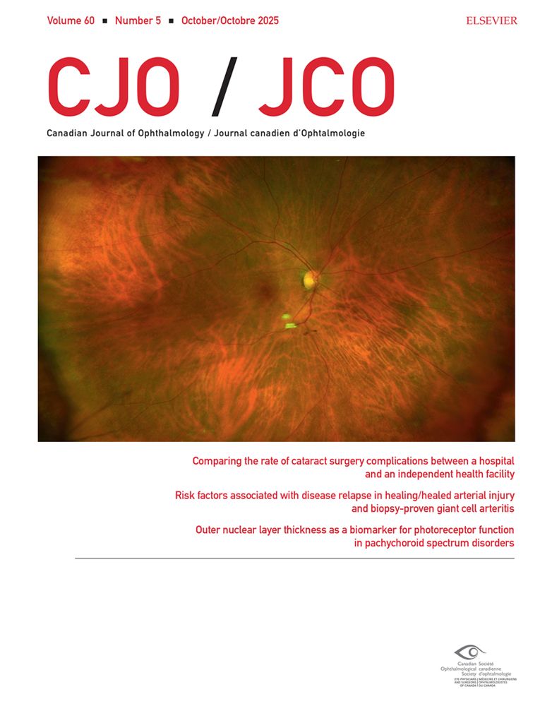 Cover for the October 2025 issue of the Canadian Journal of Ophthalmology.