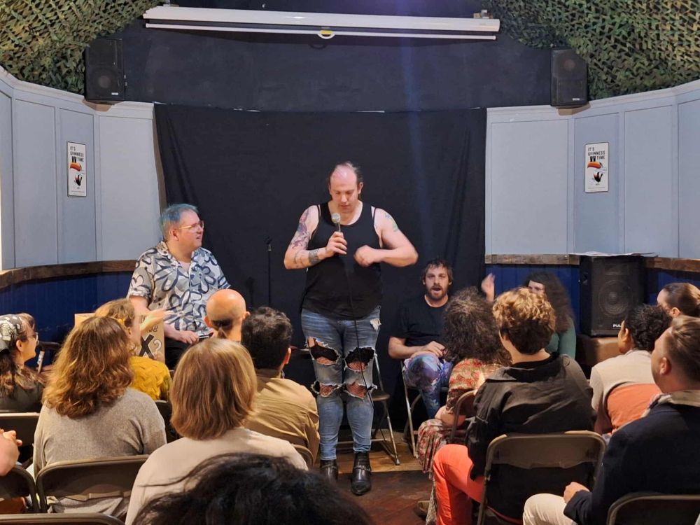 Beth Rose performing a Blister Poem