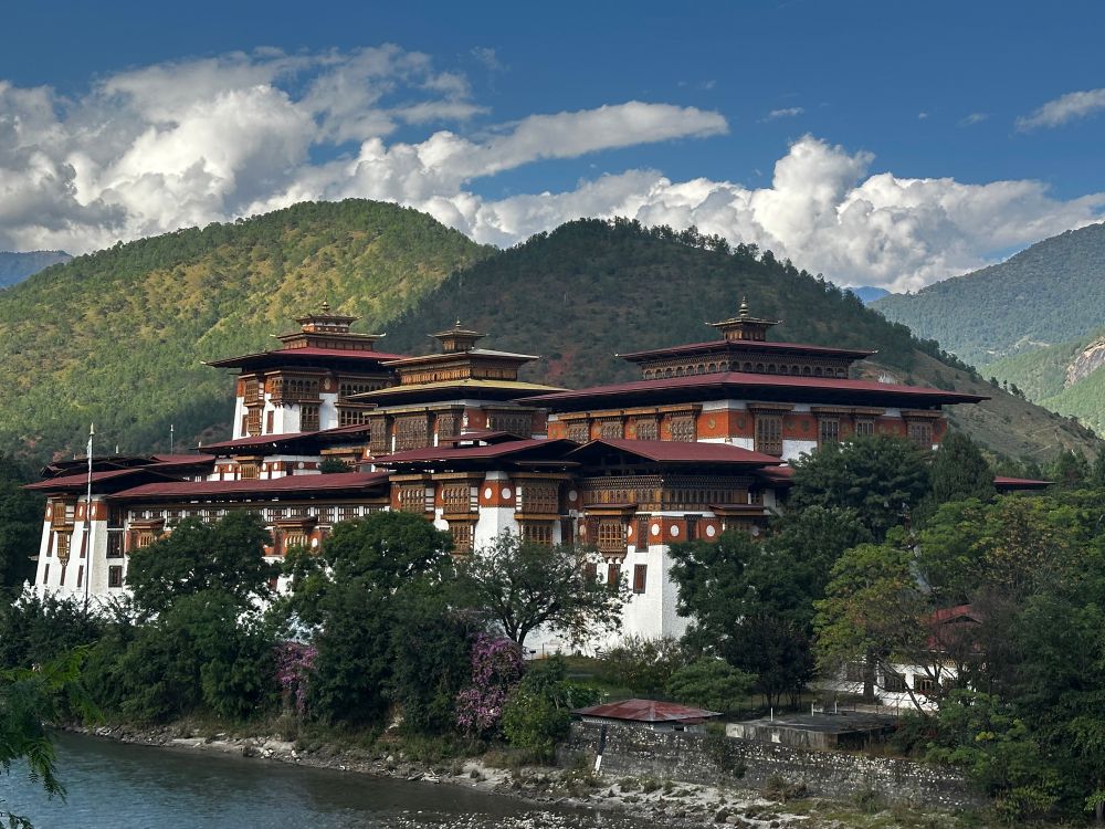 Punahka Dzong - a fortified Buddhist temple at the heart of Bhutan’s ancient capital. 