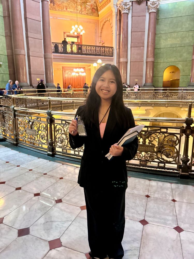 Chelsea at the rotunda in the State Capitol. 
