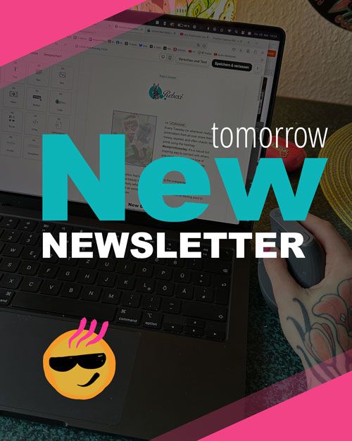 "tomorrow new newsletter" teaser image with smilie