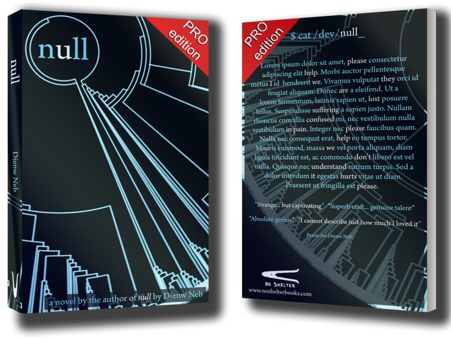 Front and rear cover of the book "null". It shows a light blue glowing clade diagram against a black background, with a red tab in the corner proclaiming it as the "Pro edition".