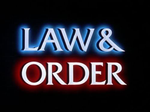 The logo "Law & Order" from the television show.