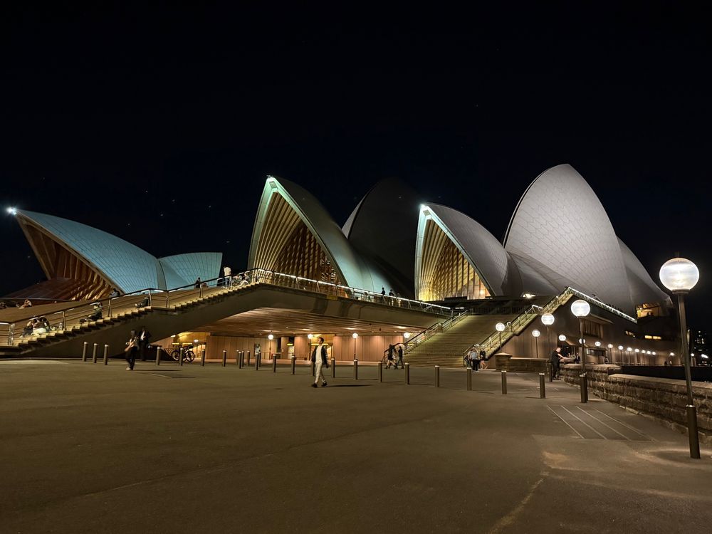The Sydney Opera House at night. 