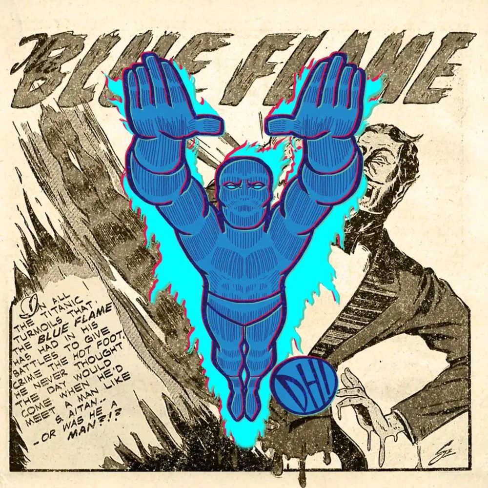 Illustration// Public Domain Hero: The Blue Flame