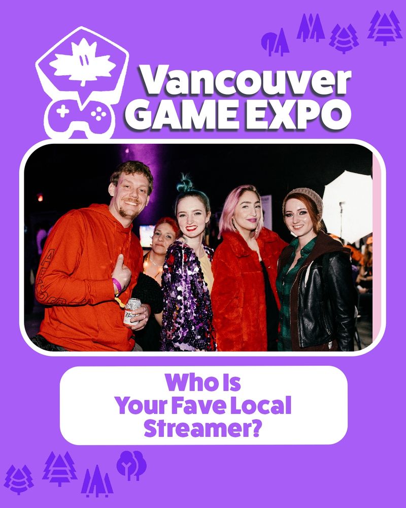 A picture of a Vancouver Content Creators Community Meet-Up event with two streamers.