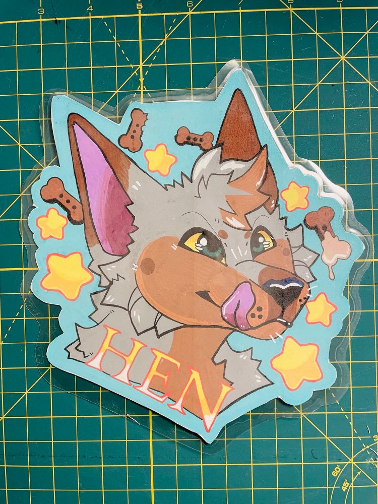 Traditional art example- 5inch posca badge 