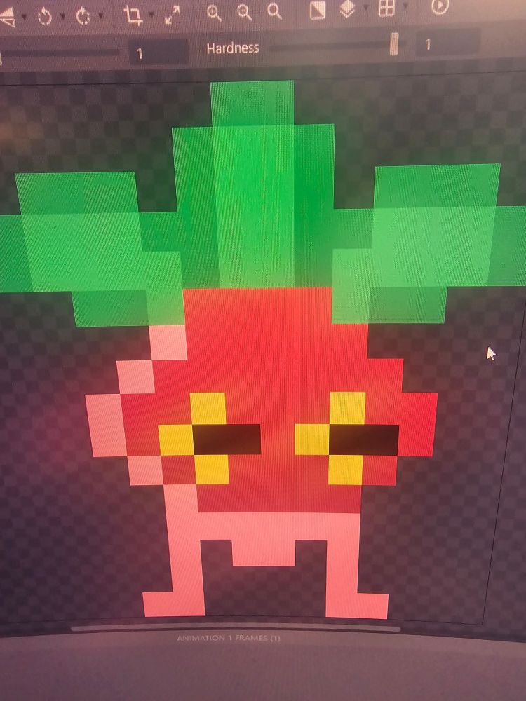 A radish-looking character I'm making for my game