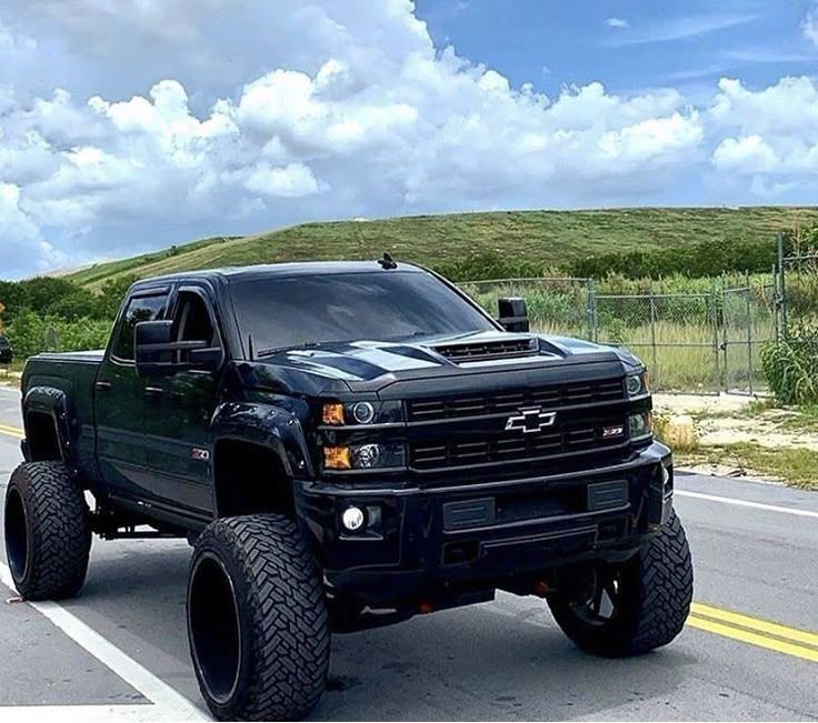 A Chevy 2500 (?) with a lift kit