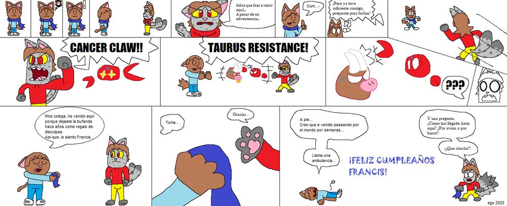 I'm sorry, this comic is in spanish, if you want to translate the comic, go ahead, take your time.